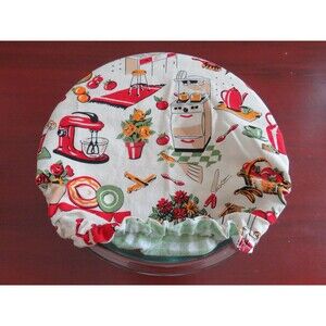 Kitchenaid Bowl Cover Reversible Retro Vintage Kitchen and Green Gingham